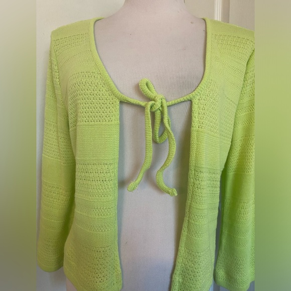 Dolcezza Lime Green Knit Cardigan - Picture 3 of 10